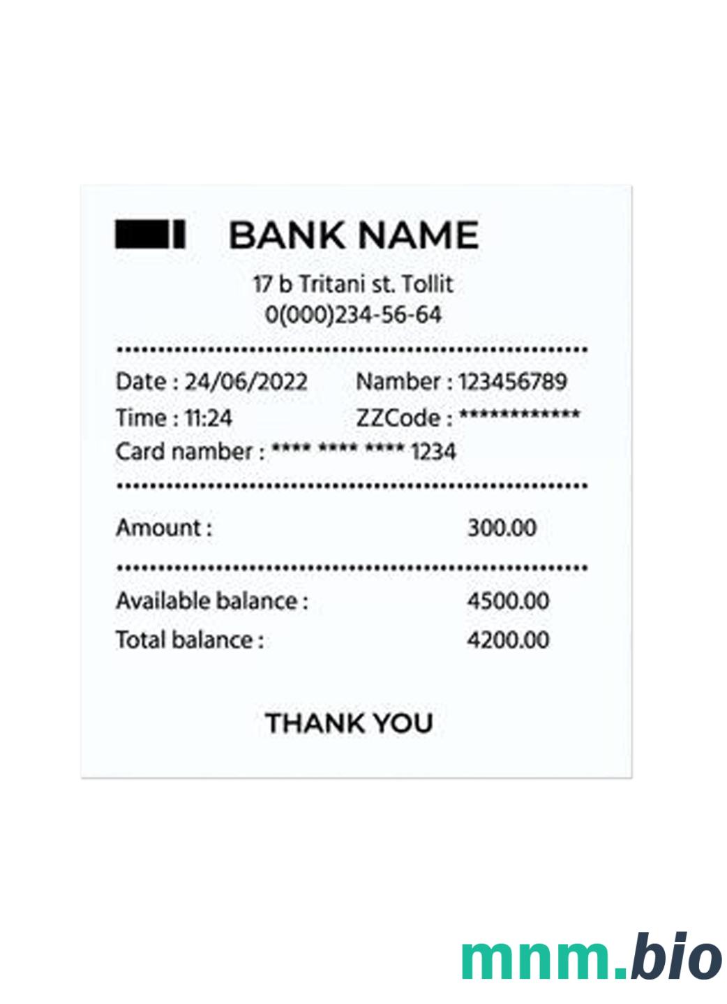 Bank szablon pokwitowania płatności PSD